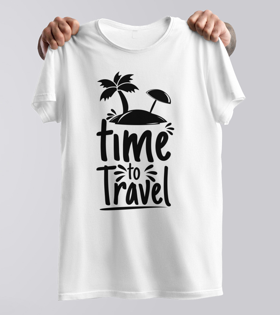 Time To Travel Beach Paradise Palm Island Adventure T-Shirt