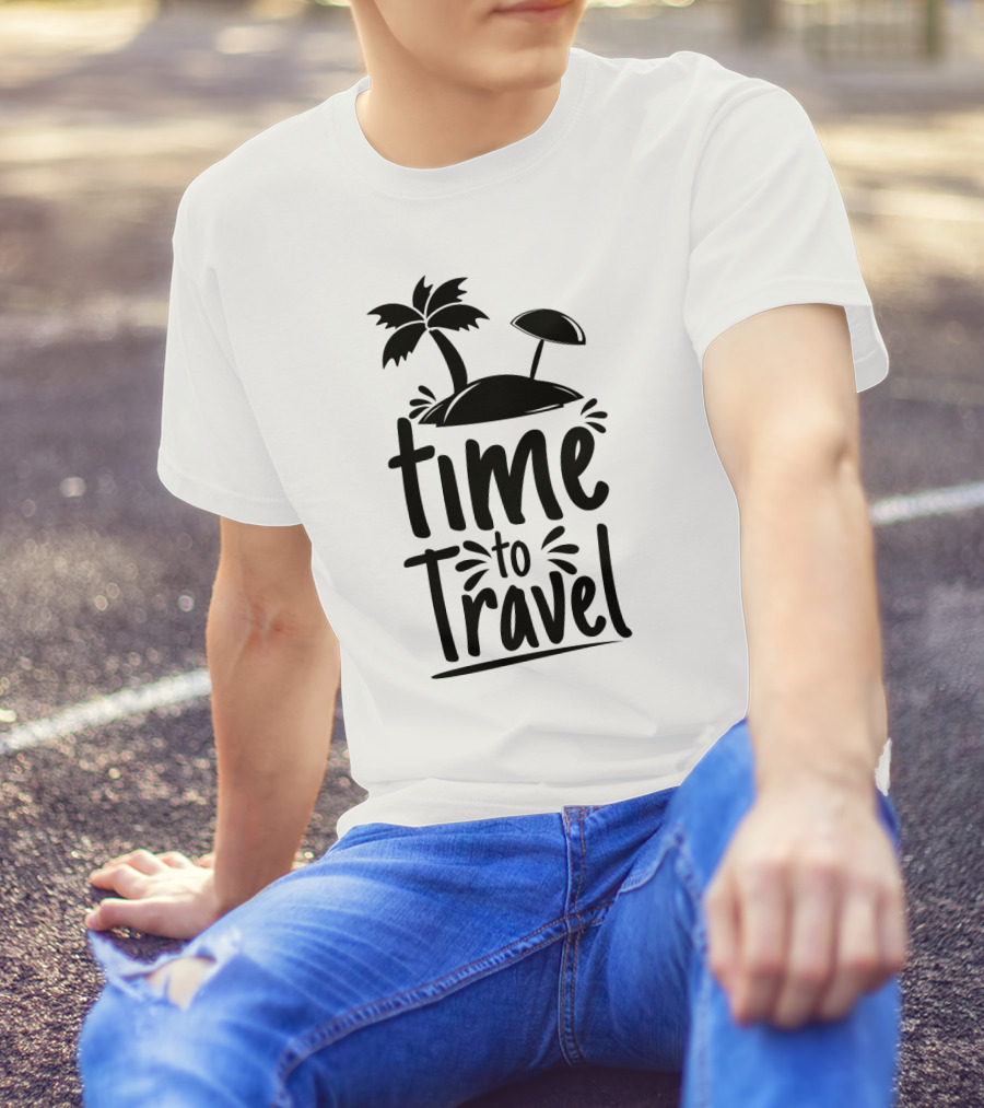 Time To Travel Beach Paradise Palm Island Adventure T-Shirt
