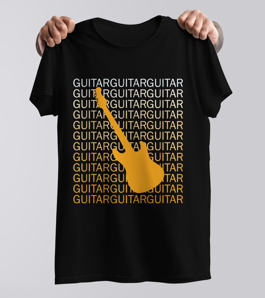 Guitar Guitar Repeated Yellow Electric Guitar T-Shirt