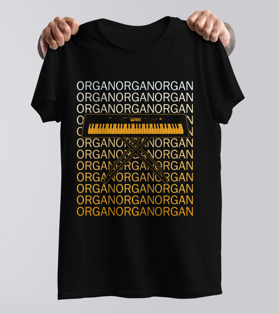 ORGAN ORGAN ORGAN Repeated Keyboard With Stand T-Shirt