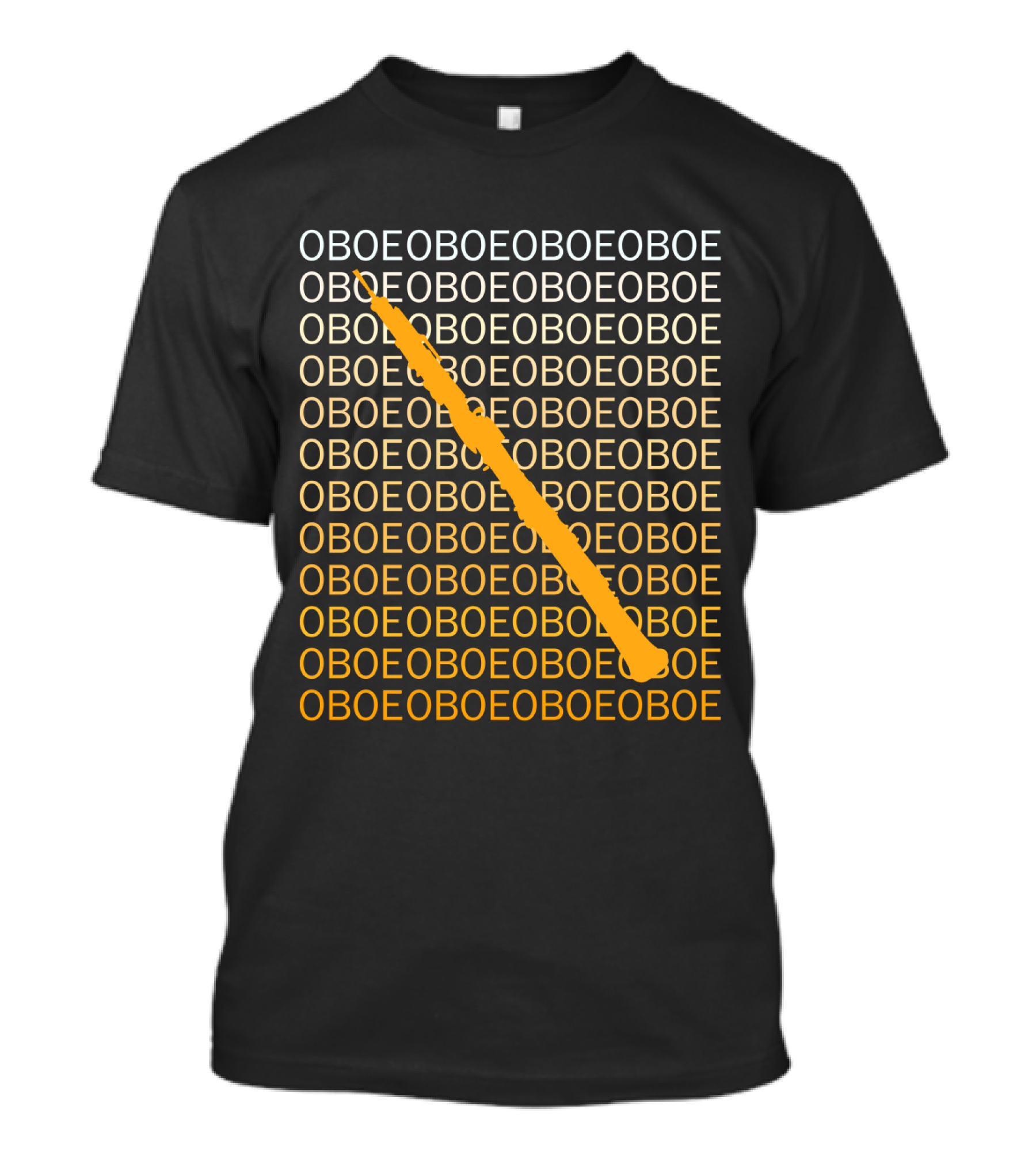 Oboe Diagonal Pattern With Humor Oboe Repetition T-Shirt