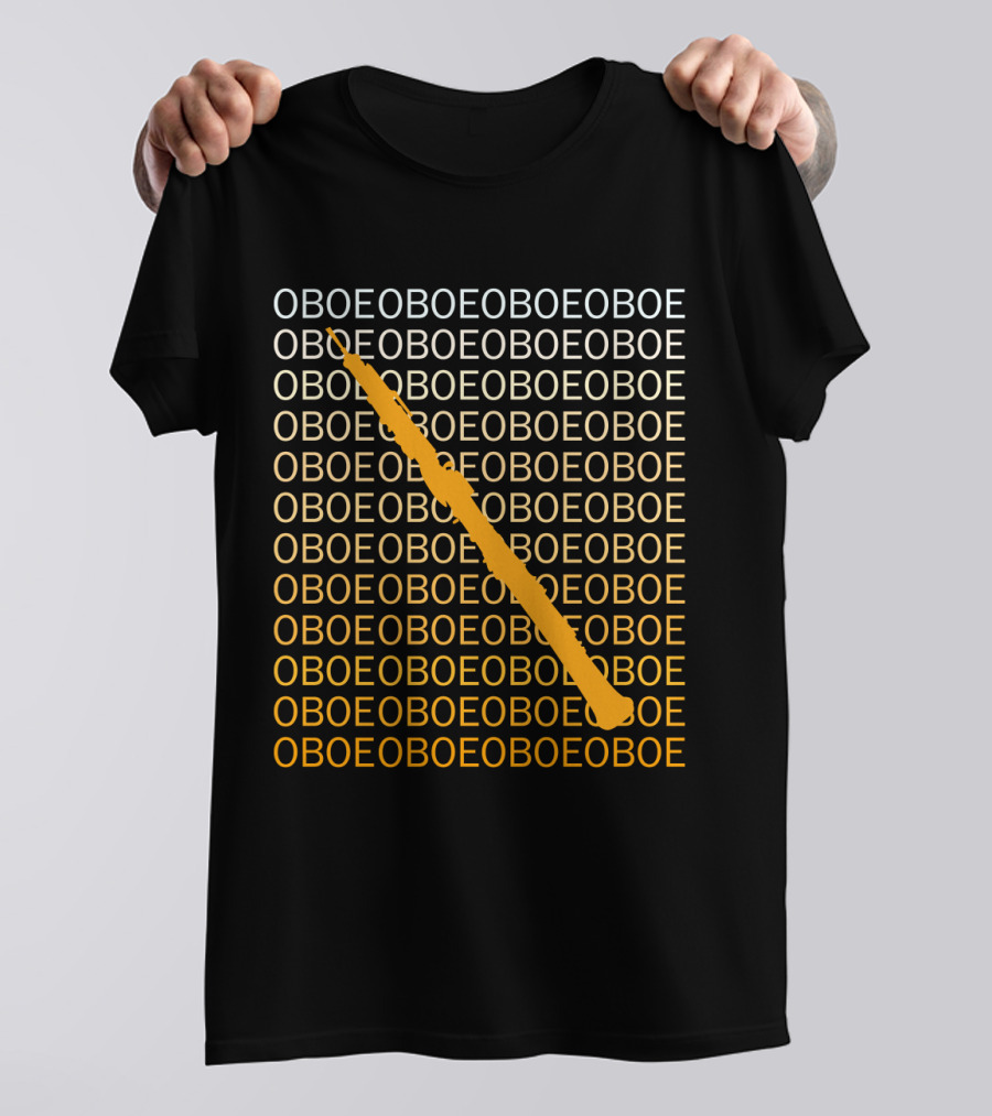 Oboe Diagonal Pattern With Humor Oboe Repetition T-Shirt