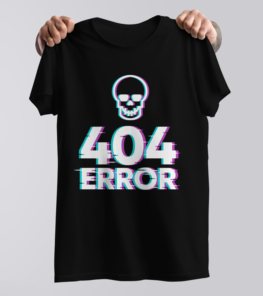 404 Error Skull Glitch T-Shirt