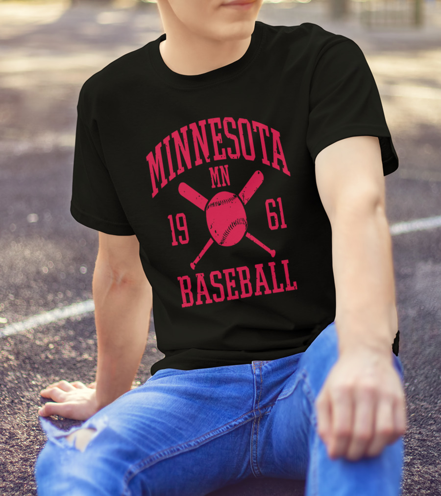1961 Minnesota MN Baseball Vintage Twin City Minneapolis Raglan T-Shirt