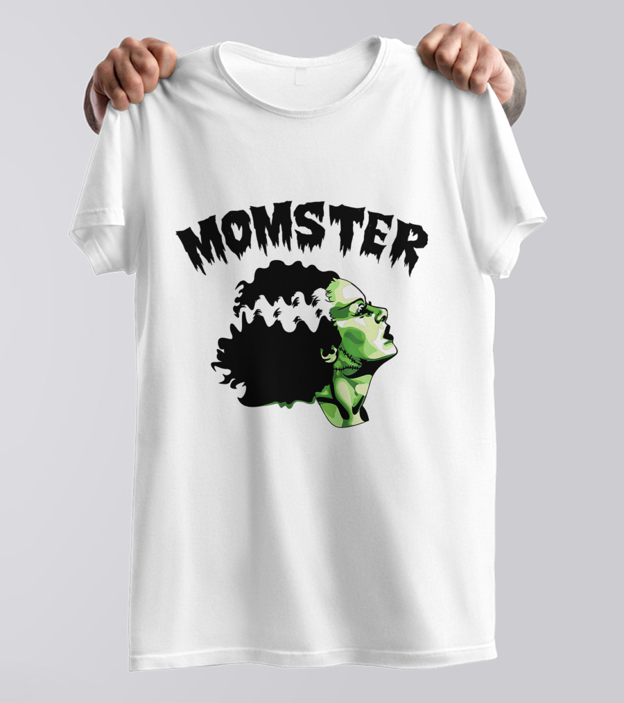 Momster Frankenstein Bride Parody Green Horror Text T-Shirt