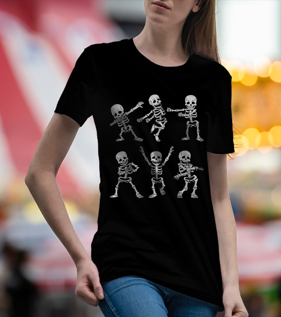 Dancing Skeletons Dance Challenge Boys Girls Skeleton Dance Moves T-Shirt