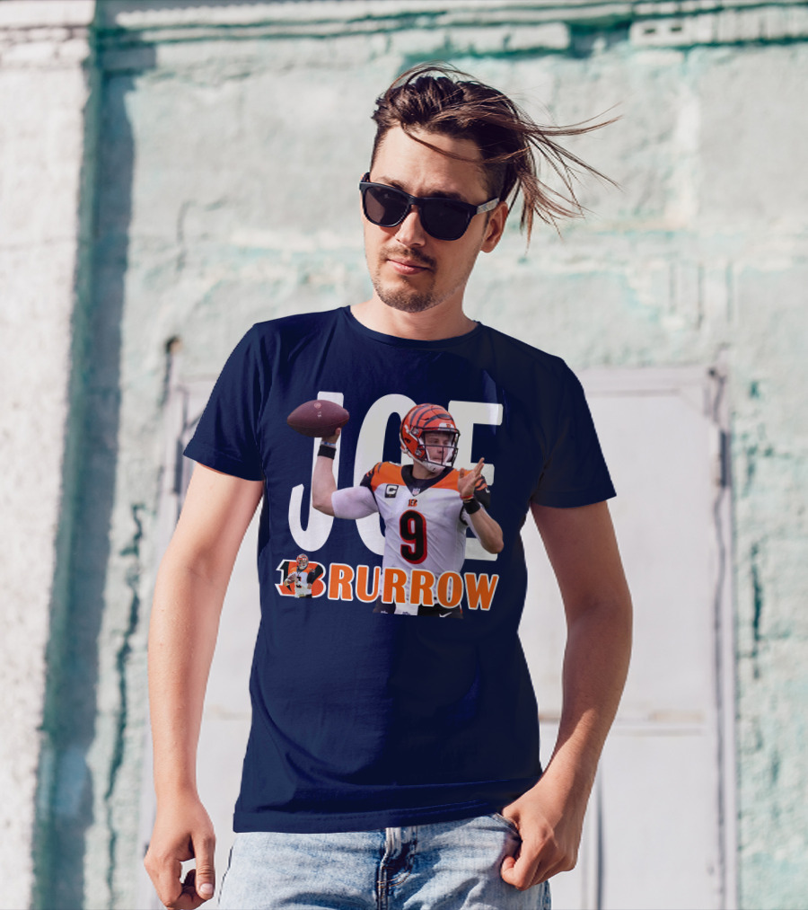 Joe 9 Burrow Football Quarterback Pass Bengals T-Shirt