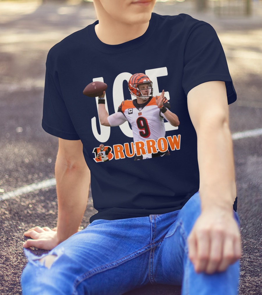 Joe 9 Burrow Football Quarterback Pass Bengals T-Shirt