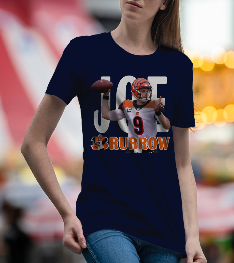 Joe 9 Burrow Football Quarterback Pass Bengals T-Shirt