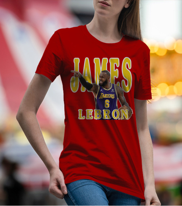 LeBron James Lakers Basketball 6 Jersey T-Shirt