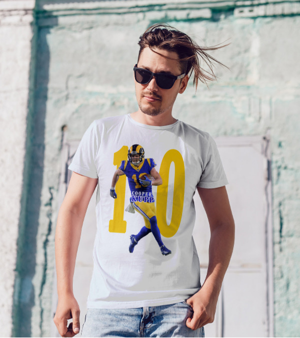 Cooper Kupp NFL Number 10 Action Rams Football T-Shirt