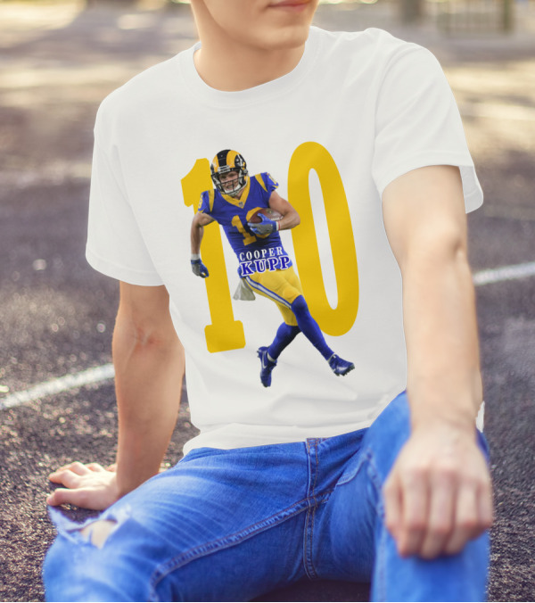 Cooper Kupp NFL Number 10 Action Rams Football T-Shirt