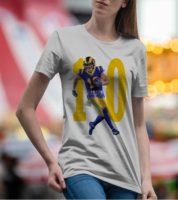 Cooper Kupp NFL Number 10 Action Rams Football T-Shirt