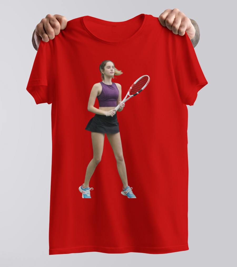 Mackenzie Raine Tennis Player With Racket T-Shirt
