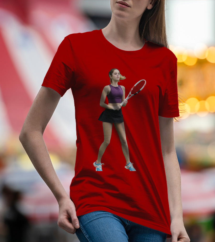Mackenzie Raine Tennis Player With Racket T-Shirt