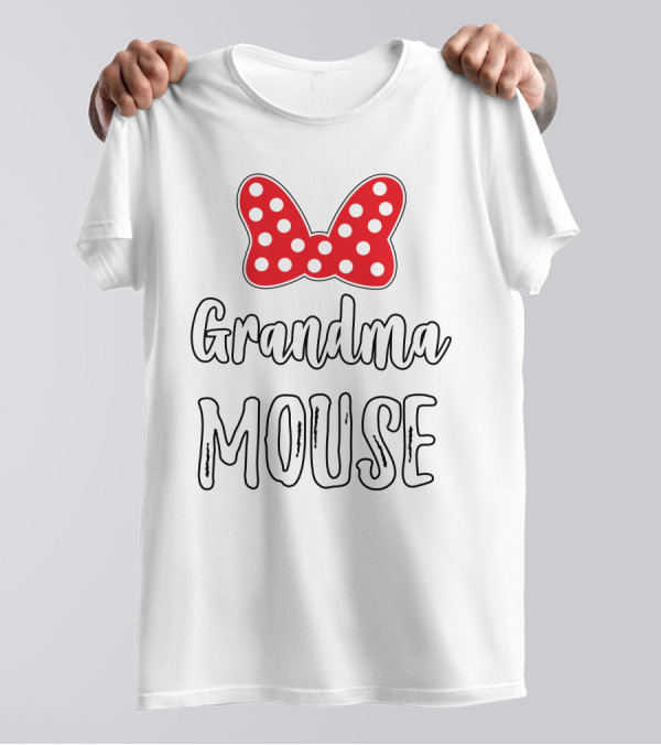 Grandma Mouse Bow Dots T-Shirt