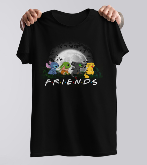 F R I E N D S Moon Walk Sti Friend Characters T-Shirt