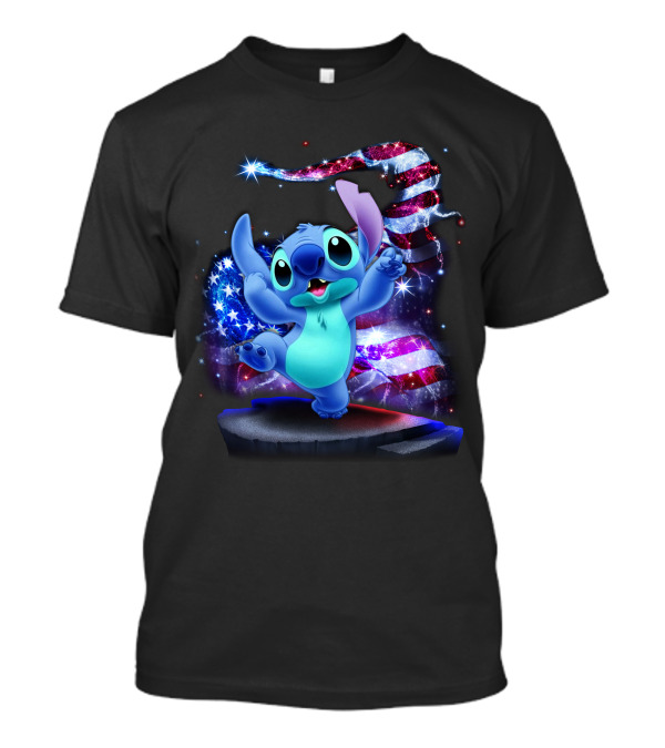 Stitch 4th Of July American Flag T-Shirt