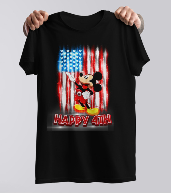 Mickey Mouse Happy 4th USA Flag T-Shirt
