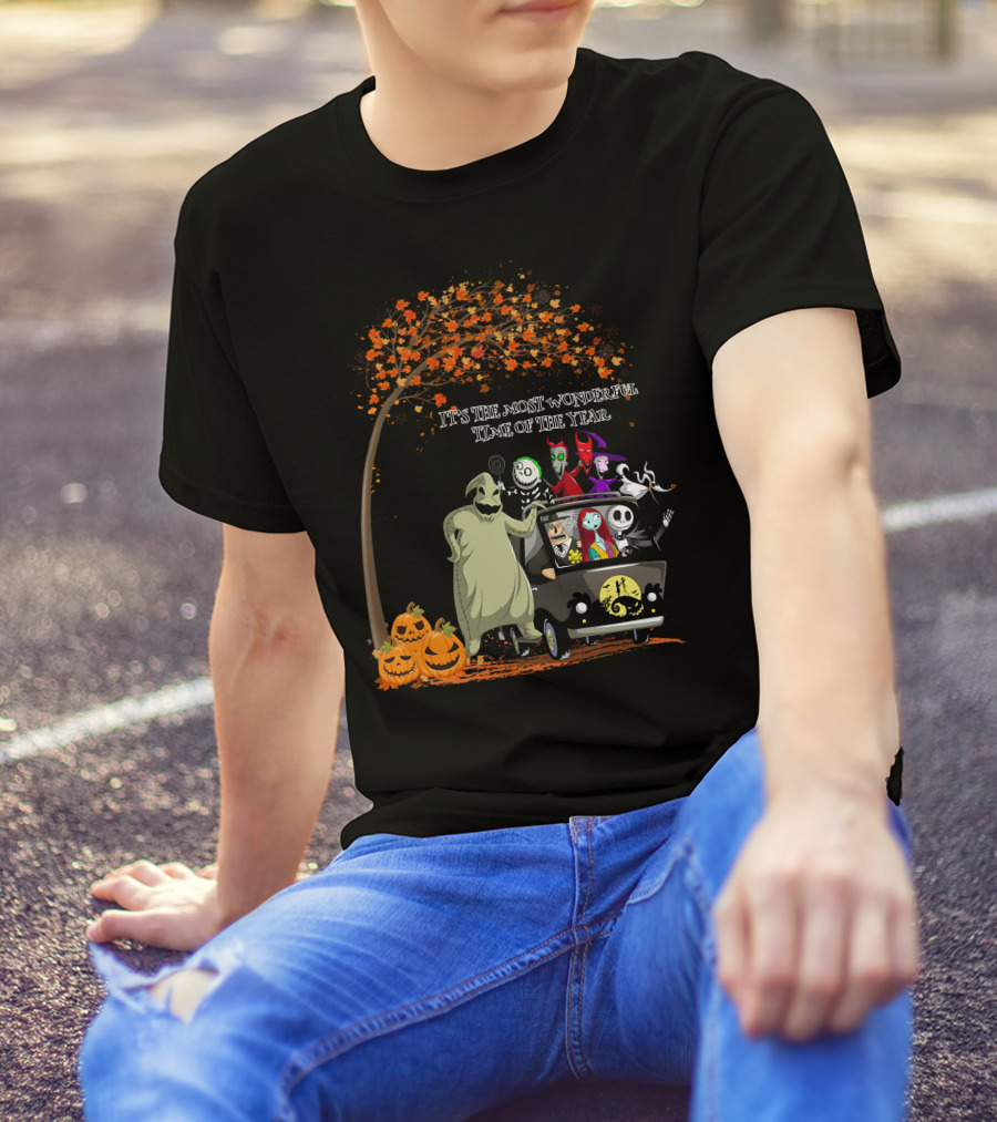 It's The Most Wonderful Time Of The Year Halloween Tree And Pumpkins T-Shirt