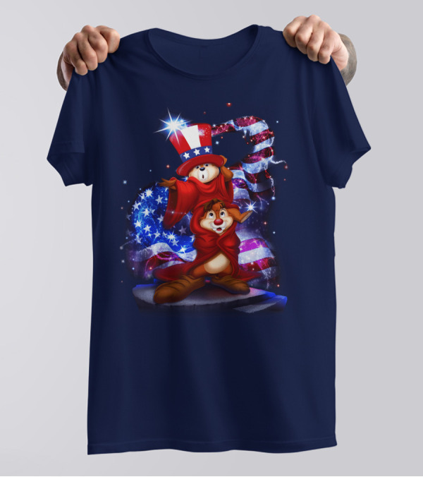 Chip 'n' Dale USA Patriotic Magic Hat T-Shirt