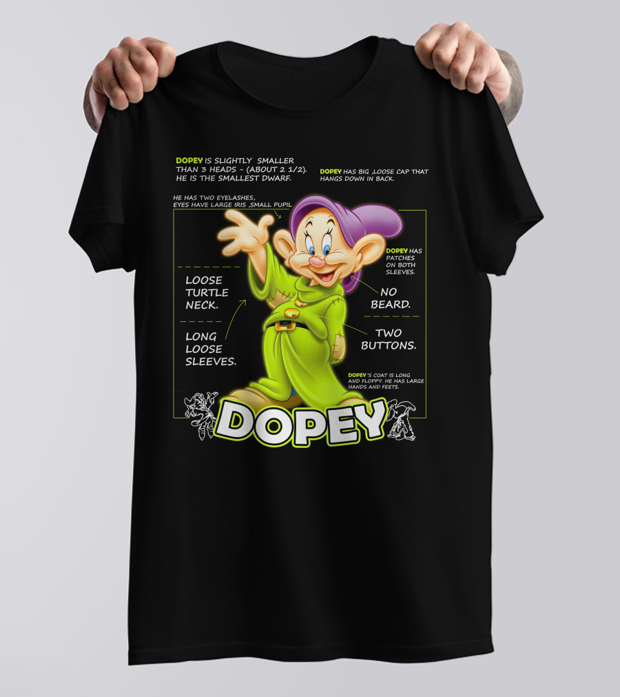DOPEY Fun Loose Turtle Neck Two Buttons Long Sleeves T-Shirt