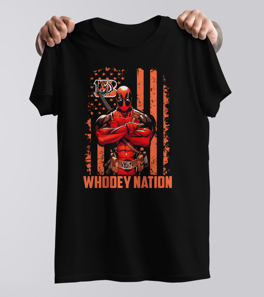 Whodey Nation Cincinnati Bengals Deadpool Fan T-Shirt