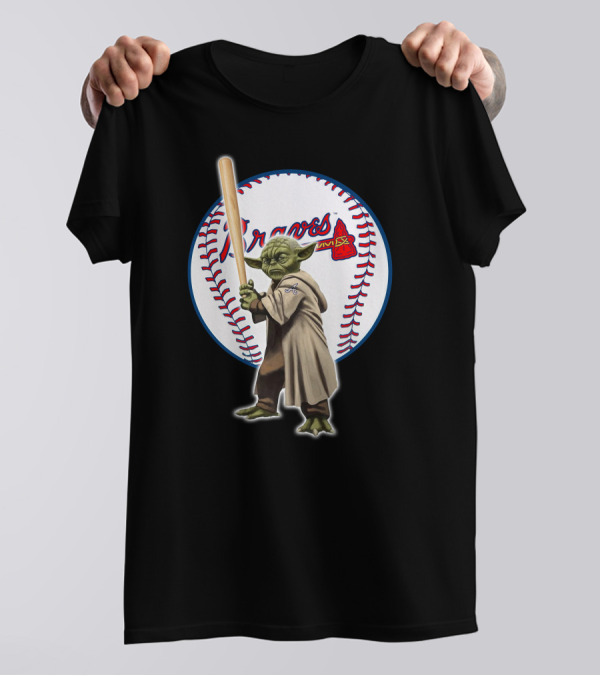 Yoda Braves Baseball Bat Star Wars Crossover Atlanta T-Shirt