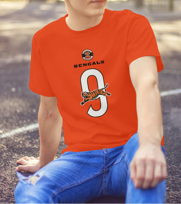 Joe Burrow Cincinnati Bengals Tiger Number 9 T-Shirt