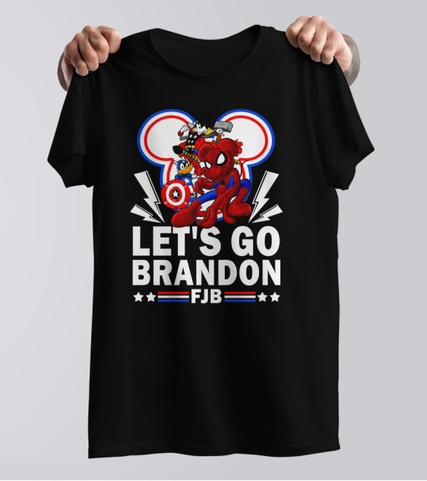 Let's Go Brandon FJB Disney Marvel Spiderman Thor Captain America Mickey Donald T-Shirt