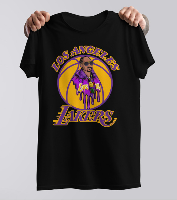 Los Angeles Lakers Snoop Dogg Basketball Drip T-Shirt