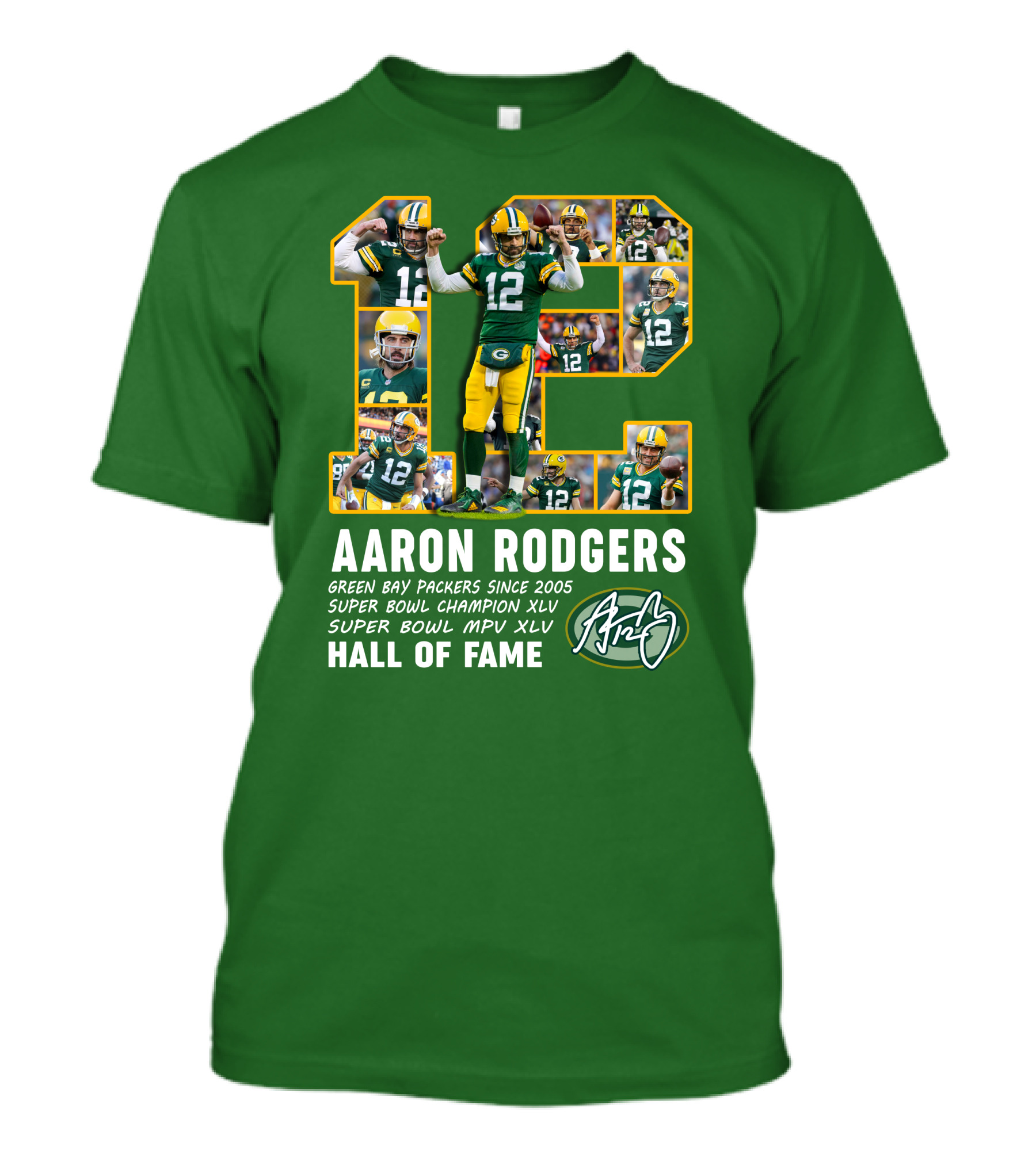 Aaron Rodgers Green Bay Packers Hall Of Fame Super Bowl Champion XLV MVP T-Shirt