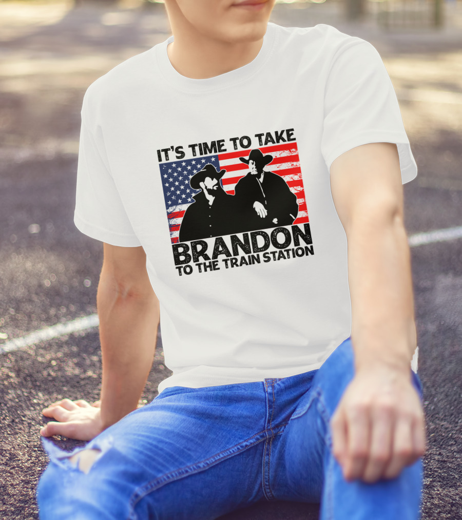 Yellowstone It's Time To Take Brandon To The Train Station American Flag Cowboy T-Shirt
