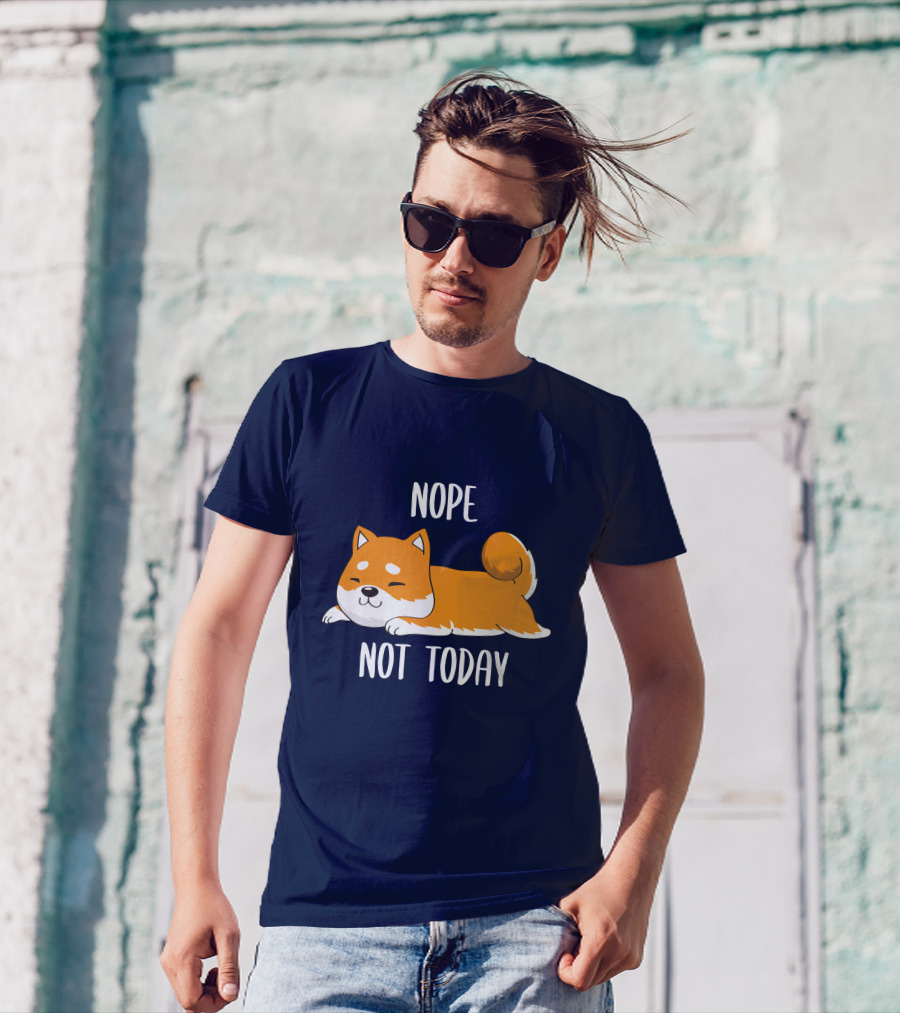 Nope Not Today Shiba Inu Men Casual T-Shirt