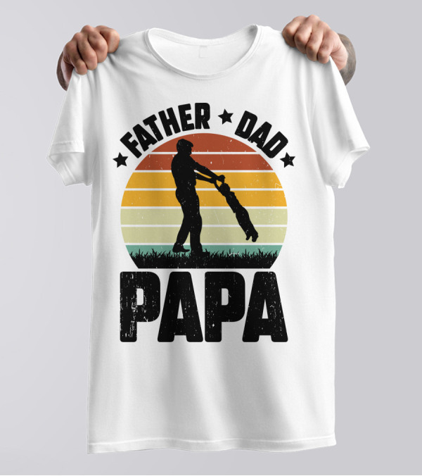 Father Dad Papa Vintage Sunset T-Shirt