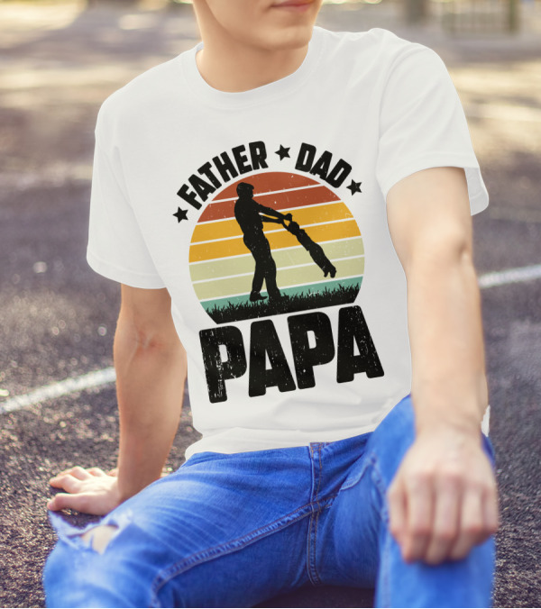 Father Dad Papa Vintage Sunset T-Shirt