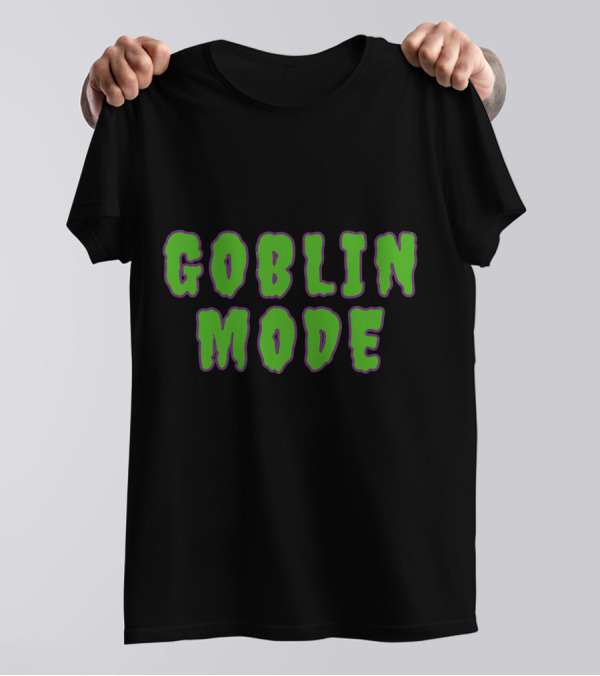 GOBLIN MODE Green Drip Text T-Shirt