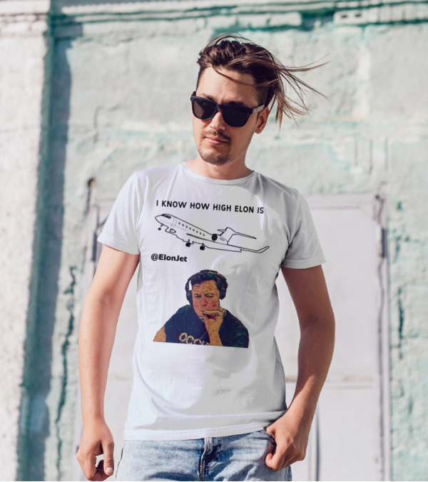 I KNOW HOW HIGH ELON IS @ElonJet Smoking Plane T-Shirt