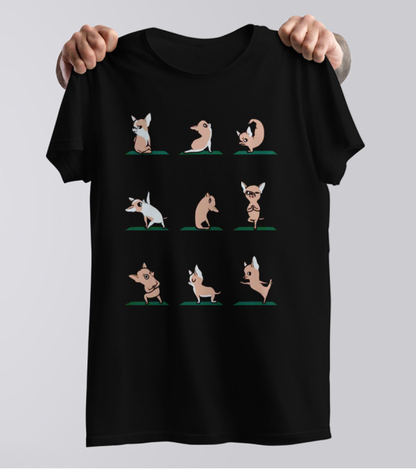 Chihuahua Yoga Pose Canine Asanas In Cute Yoga T-Shirt