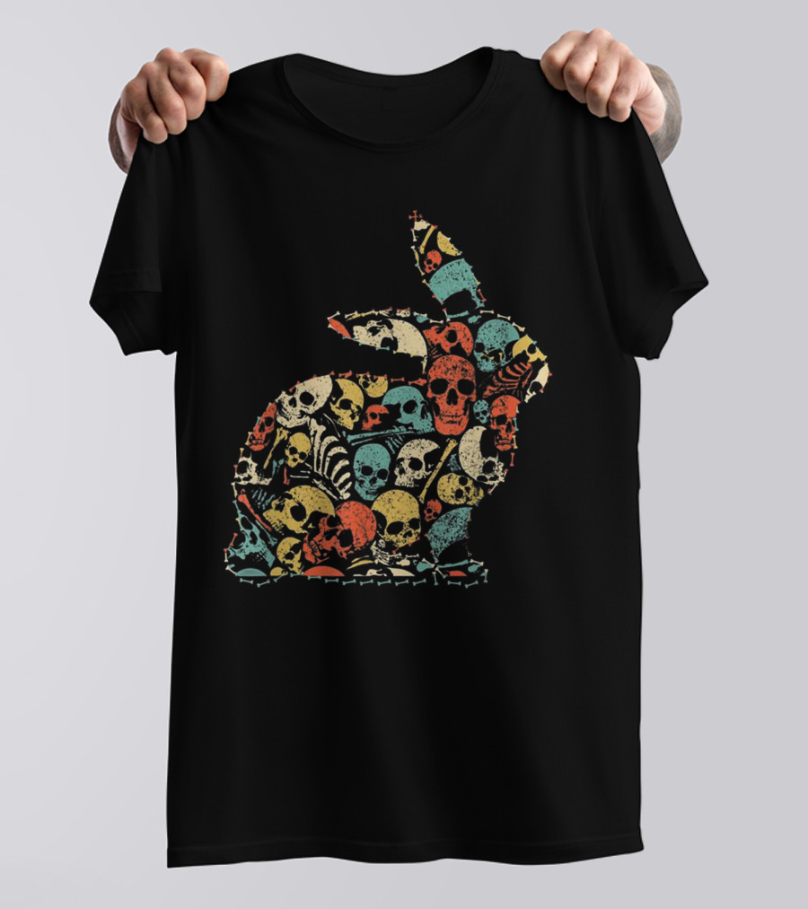 Rabbit Skull Colorful Skeleton T-Shirt