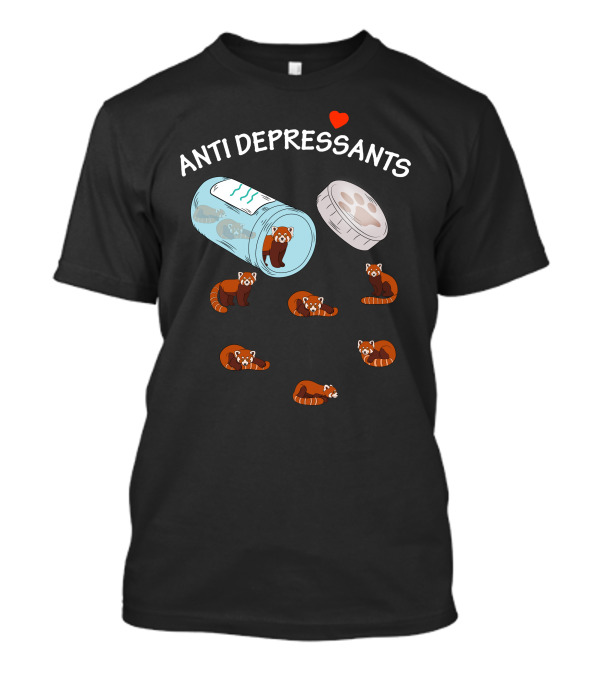 ANTI DEPRESSANTS Red Panda Capsule Therapy T-Shirt
