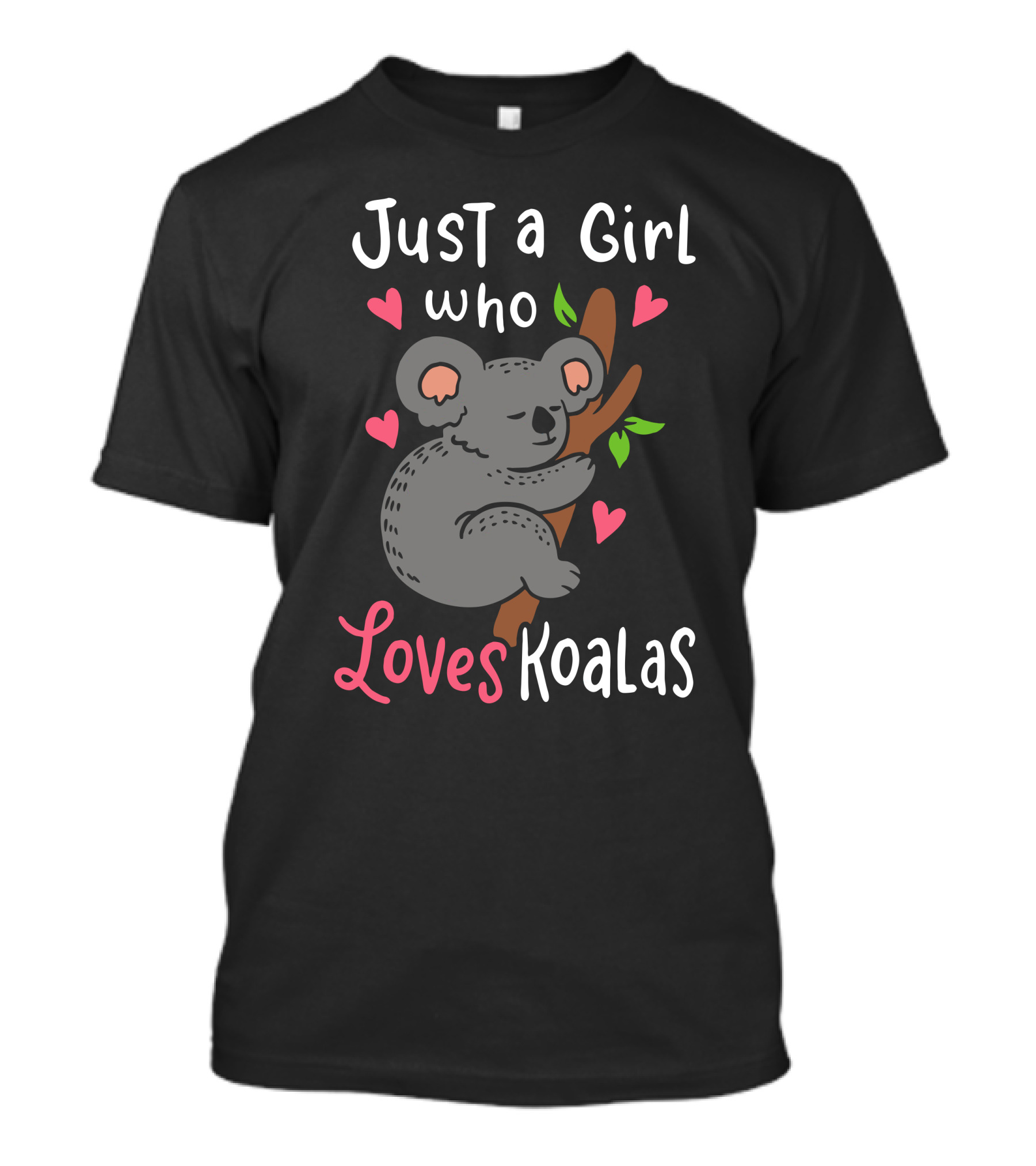 Just A Girl Who Loves Koalas Hearts Cartoon T-Shirt
