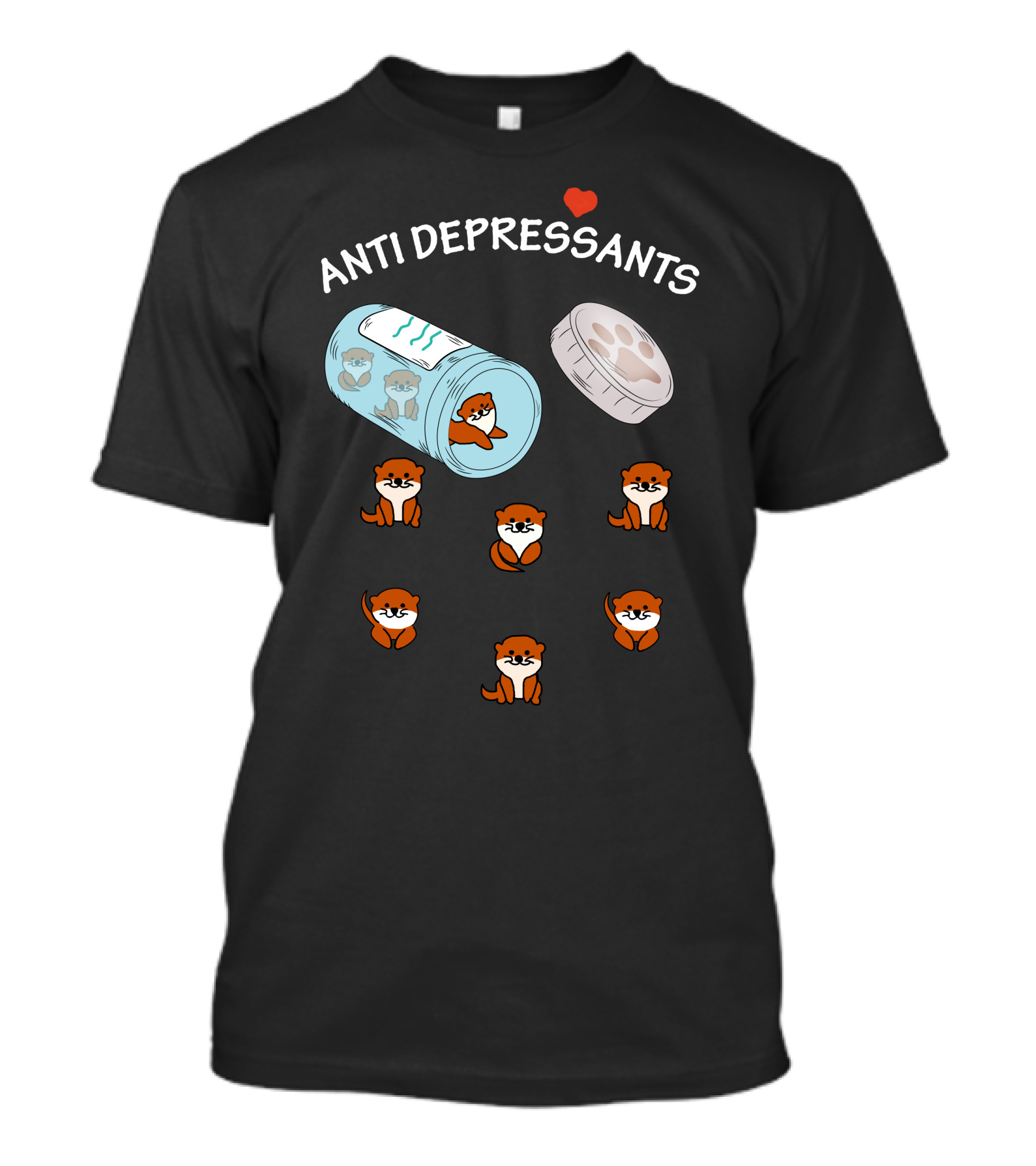Antidepressants Cute Otter Pill Bottle T-Shirt