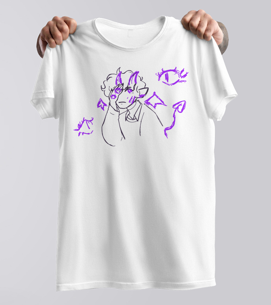 Jelly Bean Demon With Purple Eyes And Horns T-Shirt