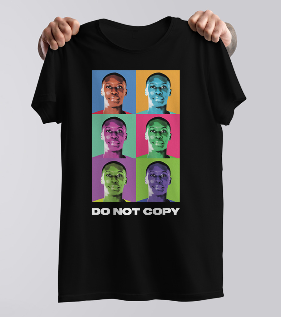 Khaby Lame Pop Art Style Do Not Copy Multi-Color Portraits T-Shirt
