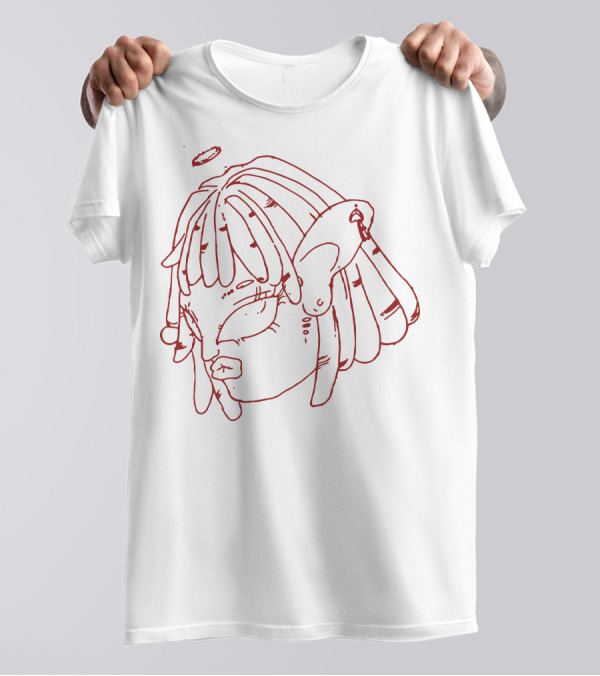 Fckfckfck Alien Angel Face With Halo And Dreadlocks T-Shirt
