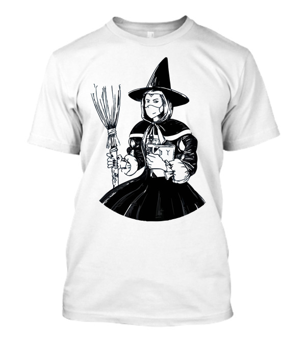 Adam Berry Witch Problems Masked Witch Holding Broom And Book T-Shirt