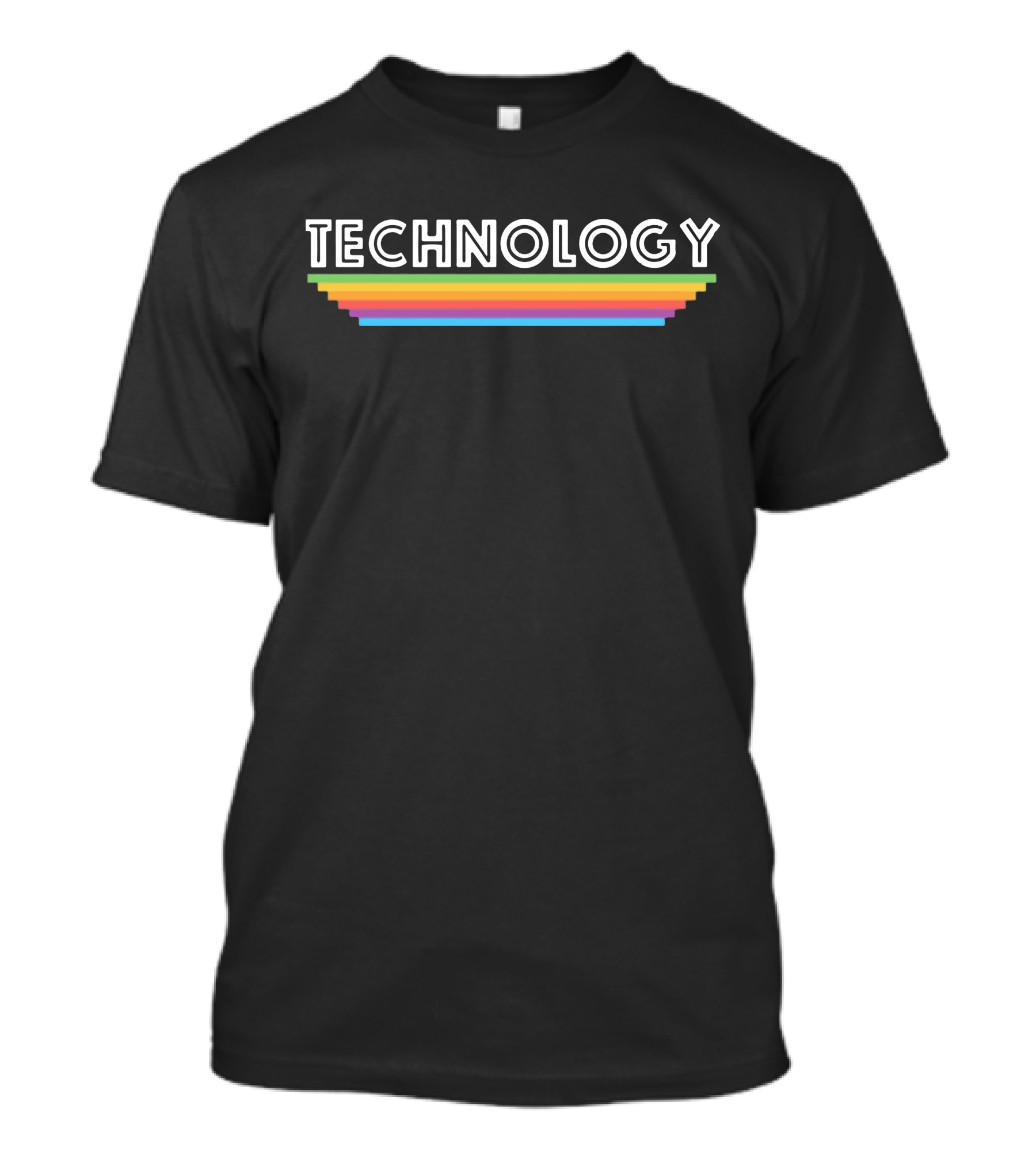 Cotton Bureau Technology Retro Rainbow T-Shirt