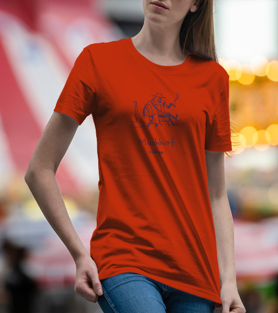 Machinist Village Smoking Figure With Hammer T-Shirt