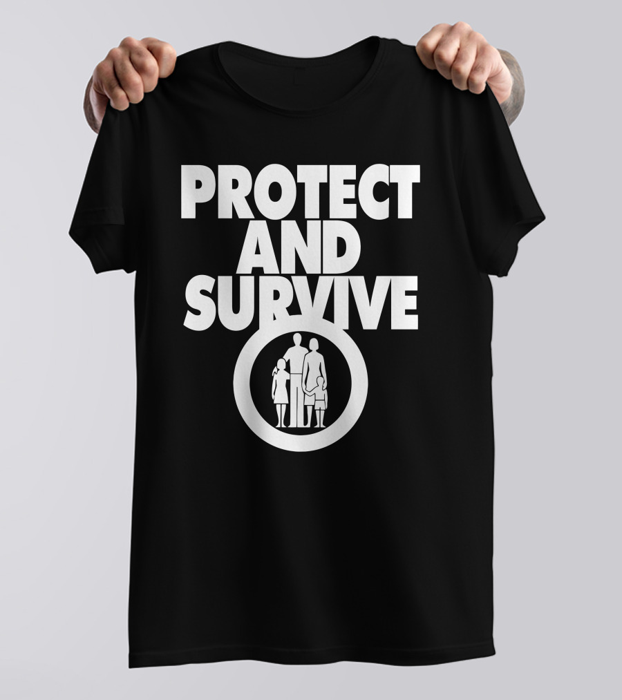 Protect And Survive Family Silhouette In Circle T-Shirt